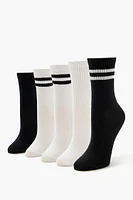 Varsity-Striped Crew Socks Set - 5 pack