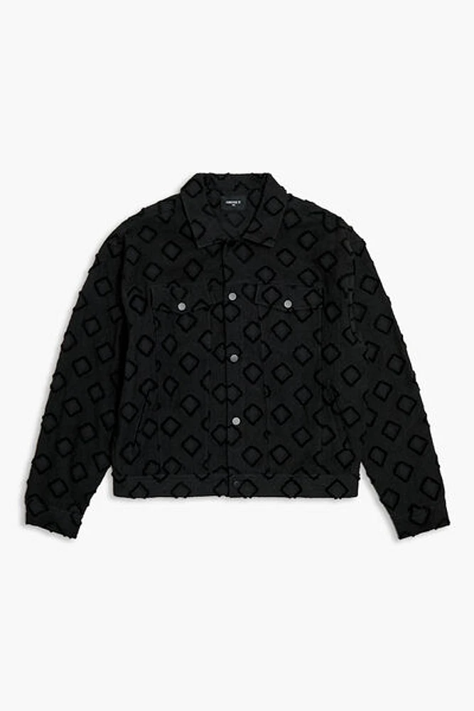 Textured Geo Trucker Jacket