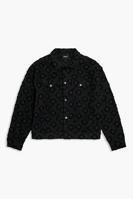 Textured Geo Trucker Jacket