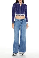 Stone Wash Low-Rise Flare Jeans