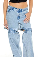 Cutout Mid-Rise Baggy Jeans