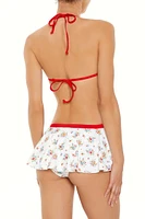 Romantic Floral Skirt Bikini Bottoms