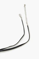 Faux Leather Cord O-Ring Necklace