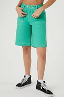 Twill High-Rise Bermuda Shorts