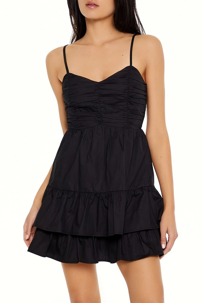 Layered V-Neck Mini Dress