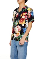 Floral Print Drop-Sleeve Shirt