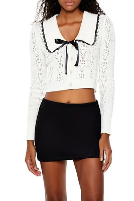 Lace-Trim Pointelle Sweater