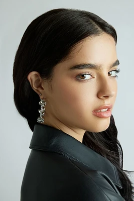 Flower Vine Hoop Earrings