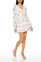 Layered Floral V-Neck Mini Dress