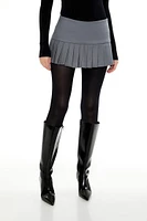 Pleated A-Line Mini Skirt