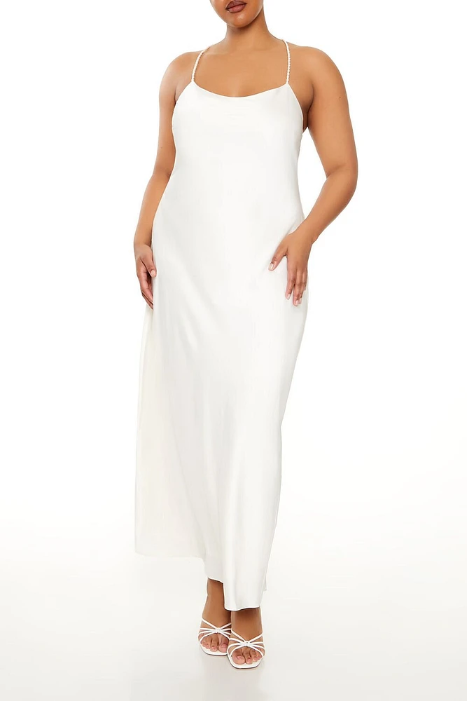 Plus Satin Maxi Dress