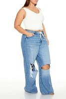 Plus Baggy Drawstring Jeans