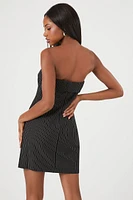 Pinstriped Strapless Mini Dress