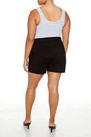 Plus Twill High-Rise Shorts