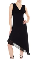 Asymmetrical Chiffon Midi Dress