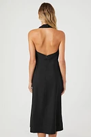 Twill Halter A-Line Maxi Dress