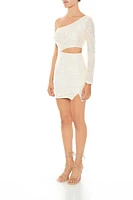 Sequin One-Shoulder Mini Dress