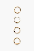 Thin Rhinestone Heart Ring Set