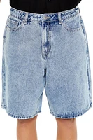 Mid-Rise Denim Baggy Shorts