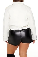 Plus Faux Suede Moto Jacket