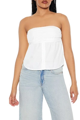 Poplin Strapless Top