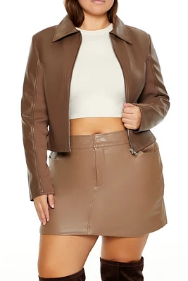 Plus Faux Leather Jacket