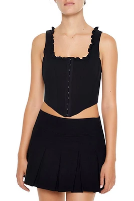 Ruffle-Trim Corset Crop Top