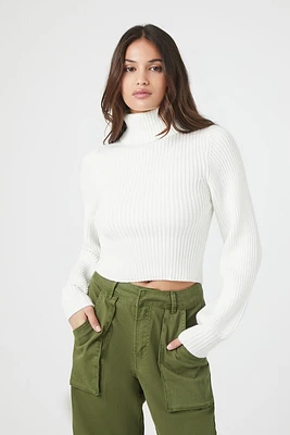 Ribbed Cutout Turtleneck Sweater