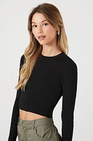 Ribbed Sweater-Knit Crop Top