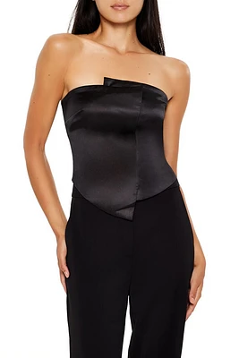 Asymmetrical Satin Crop Top