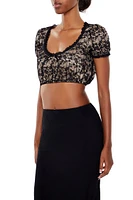 Scalloped Lace Crop Top