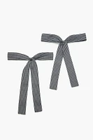 Gingham Bow Gator Hair Clip Set