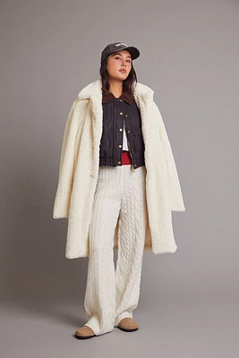 Cable Knit Wide-Leg Pajama Pants