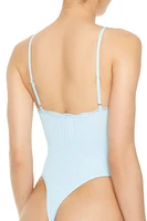 Seamless Lace-Trim Cami Bodysuit