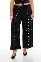 Plus Studded High-Rise Pants