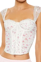 Floral Lingerie Corset Crop Top