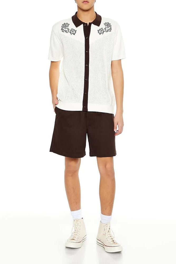 Twill Drawstring Volley Shorts