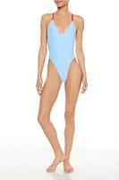 Contrast Crisscross Monokini One-Piece Swimsuit