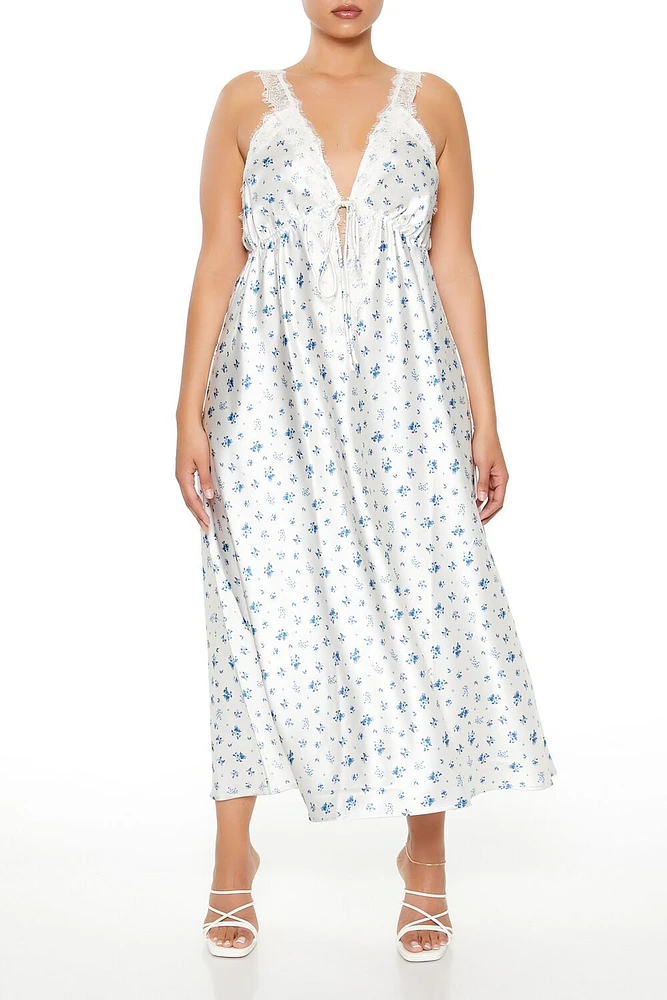 Plus Lace Floral Maxi Dress