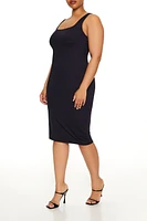Plus Contour Sculpt Tank Midi Dress