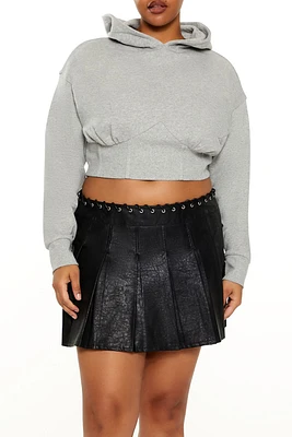 Plus Bustier Cropped Hoodie