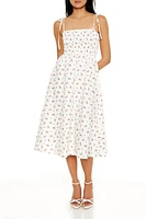 Floral Print A-Line Midi Dress