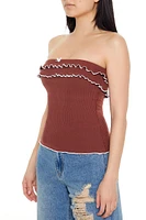 Lettuce-Edge Bow Tube Top
