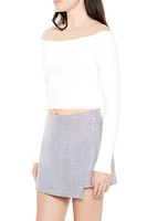 Cropped Off-the-Shoulder Sweater