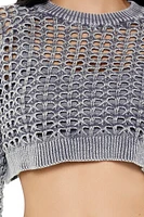 Cropped Netted Sweater