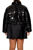 Plus Sequin Puffer Jacket