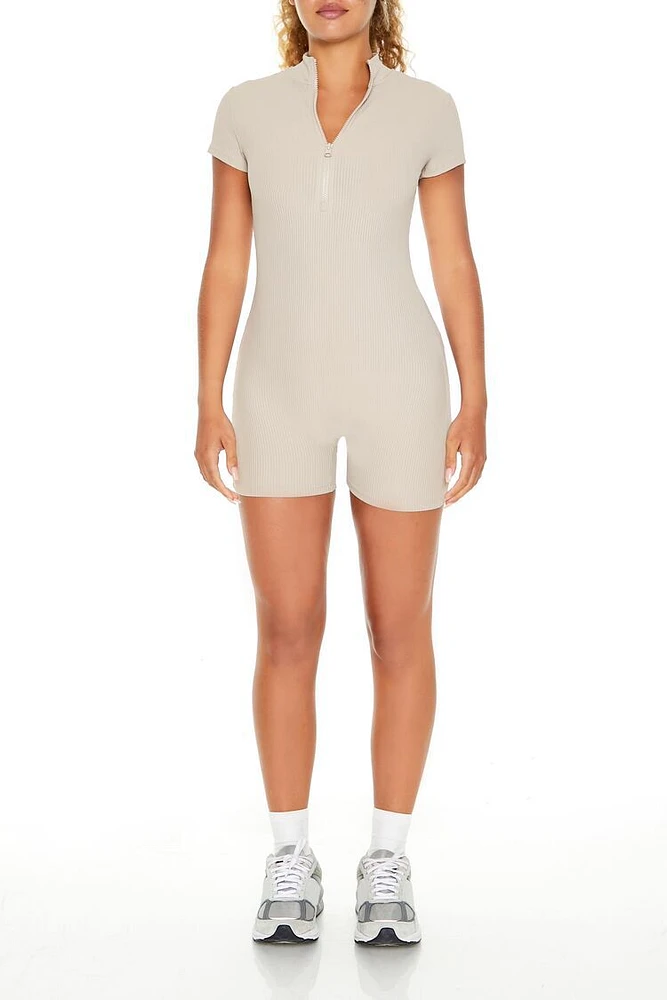 Active Fitted Zip-Up Romper