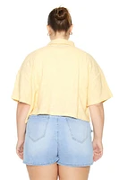 Plus Cropped Gauze Shirt