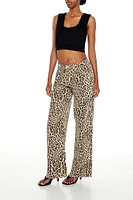 Leopard Print Baggy Jeans