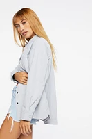Dolphin-Hem Buttoned Shacket